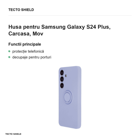 Husa Finger Ring pentru Samsung Galaxy S24 Plus, Carcasa, Mov [1]