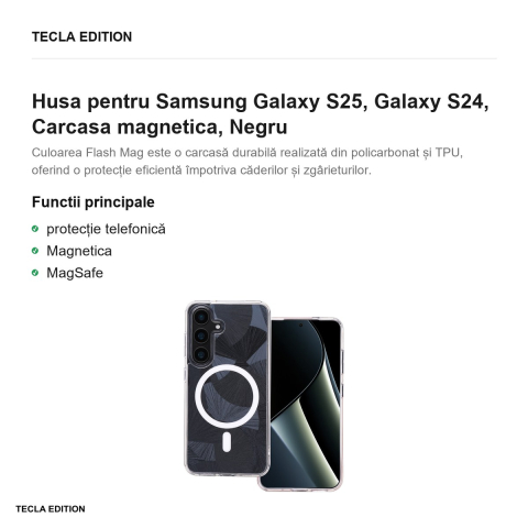 Husa Flash Mag pentru Samsung Galaxy S25, Galaxy S24, Carcasa magnetica, Negru [1]