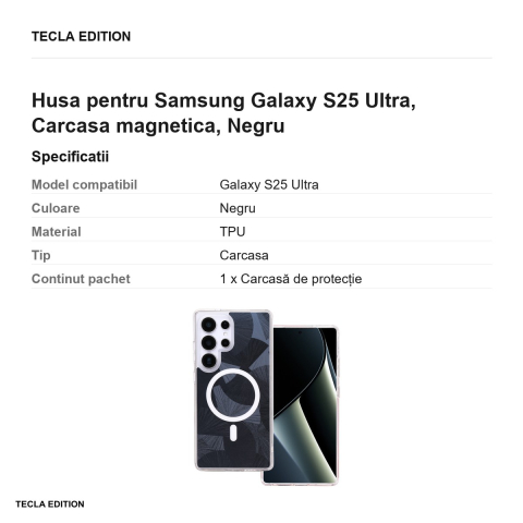 Husa Flash Mag pentru Samsung Galaxy S25 Ultra, Carcasa magnetica, Negru [2]