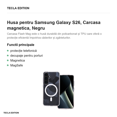Husa Flash Mag pentru Samsung Galaxy S26, Carcasa magnetica, Negru [1]