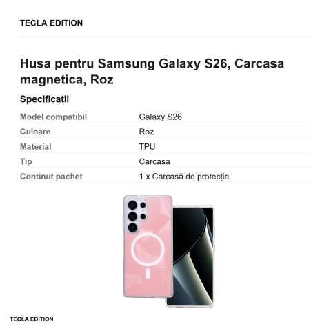 Husa Flash Mag pentru Samsung Galaxy S26, Carcasa magnetica, Roz [2]