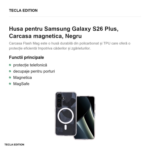 Husa Flash Mag pentru Samsung Galaxy S26 Plus, Carcasa magnetica, Negru [1]