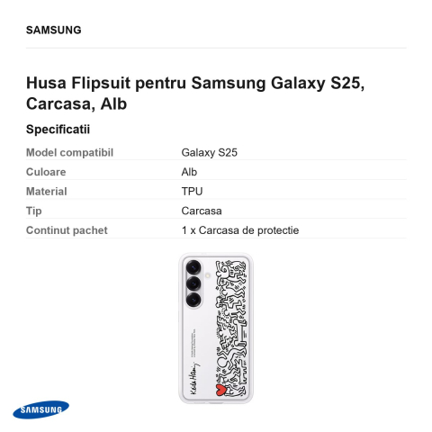 Husa Flipsuit pentru Samsung Galaxy S25, Carcasa, Alb [2]