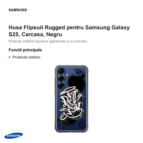 Husa Flipsuit Rugged pentru Samsung Galaxy S25, Carcasa, Negru [1]