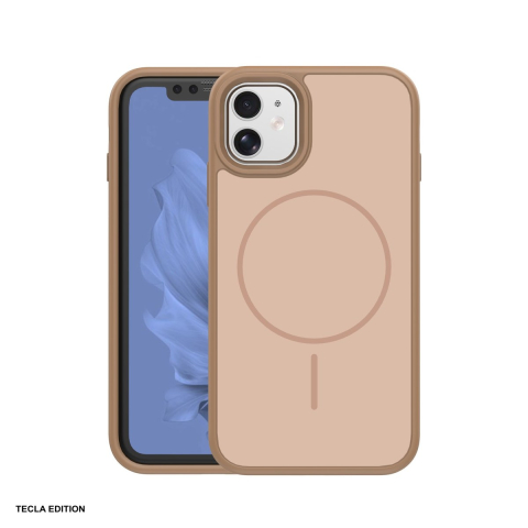 Huse telefoane - Husa Frame Thin Mag pentru Apple iPhone 11, Carcasa magnetica, Maro