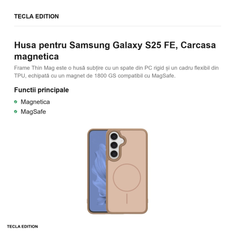 Husa Frame Thin Mag pentru Samsung Galaxy S25 FE, Carcasa magnetica, Maro [1]