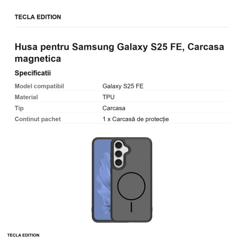 Husa Frame Thin Mag pentru Samsung Galaxy S25 FE, Carcasa magnetica, Negru [2]