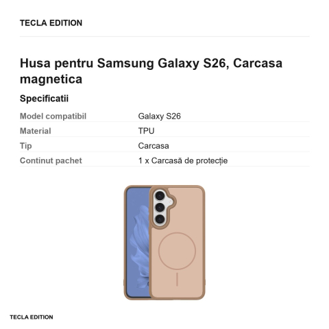 Husa Frame Thin Mag pentru Samsung Galaxy S26, Carcasa magnetica, Maro [2]