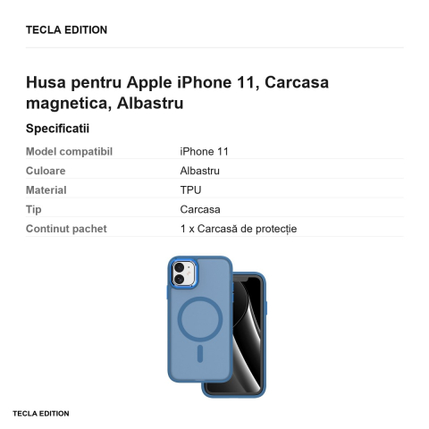 Husa Frozen Mag pentru Apple iPhone 11, Carcasa magnetica, Albastru [2]