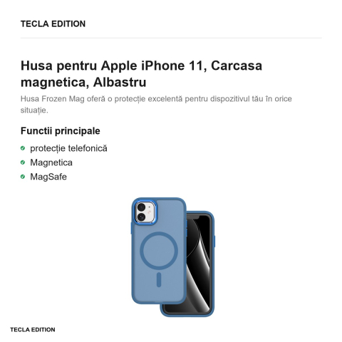 Husa Frozen Mag pentru Apple iPhone 11, Carcasa magnetica, Albastru [1]