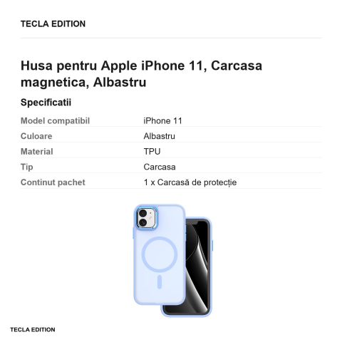 Husa Frozen Mag pentru Apple iPhone 11, Carcasa magnetica, Albastru [2]