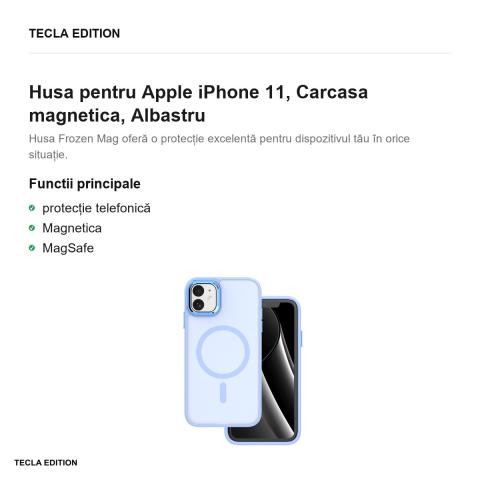 Husa Frozen Mag pentru Apple iPhone 11, Carcasa magnetica, Albastru [1]