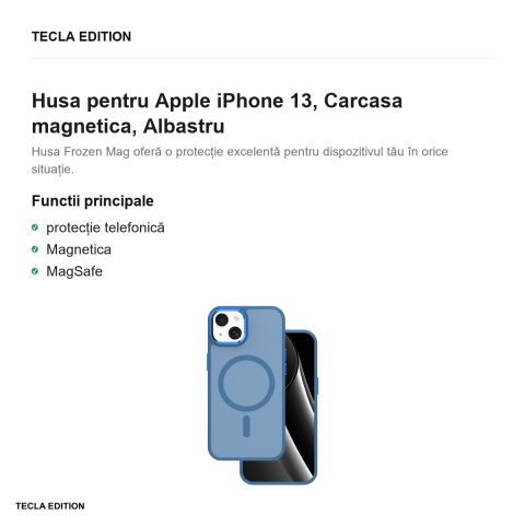 Husa Frozen Mag pentru Apple iPhone 13, Carcasa magnetica, Albastru [1]