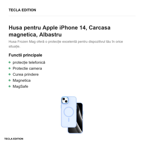 Husa Frozen Mag pentru Apple iPhone 14, Carcasa magnetica, Albastru [1]