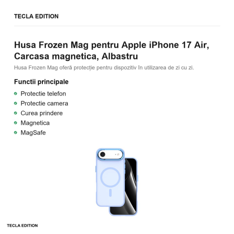 Husa Frozen Mag pentru Apple iPhone 17 Air, Carcasa magnetica, Albastru [1]