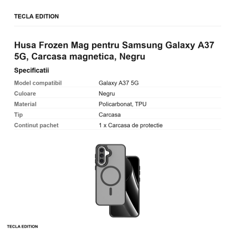 Husa Frozen Mag pentru Samsung Galaxy A37 5G, Carcasa magnetica, Negru [2]