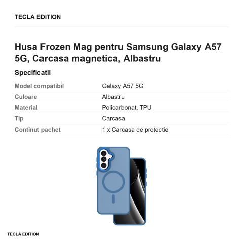 Husa Frozen Mag pentru Samsung Galaxy A57 5G, Carcasa magnetica, Albastru [2]