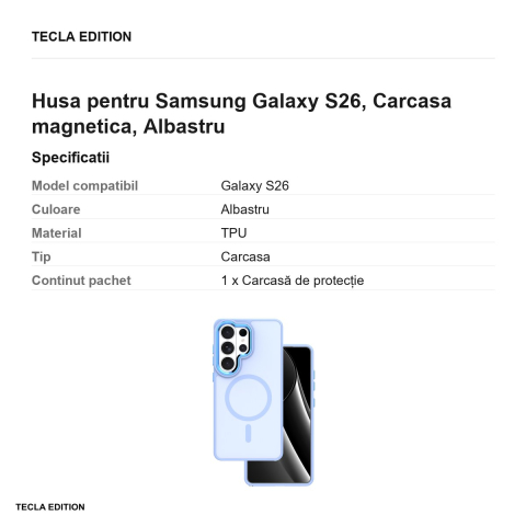 Husa Frozen Mag pentru Samsung Galaxy S26, Carcasa magnetica, Albastru [2]