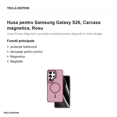 Husa Frozen Mag pentru Samsung Galaxy S26, Carcasa magnetica, Rosu [1]