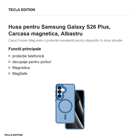 Husa Frozen Mag pentru Samsung Galaxy S26 Plus, Carcasa magnetica, Albastru [1]