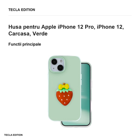Husa Fruit 2in1 pentru Apple iPhone 12 Pro, iPhone 12, Carcasa, Verde [1]