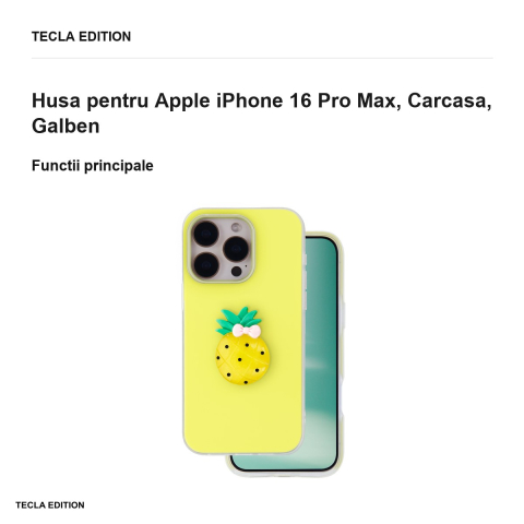 Husa Fruit 2in1 pentru Apple iPhone 16 Pro Max, Carcasa, Galben [1]