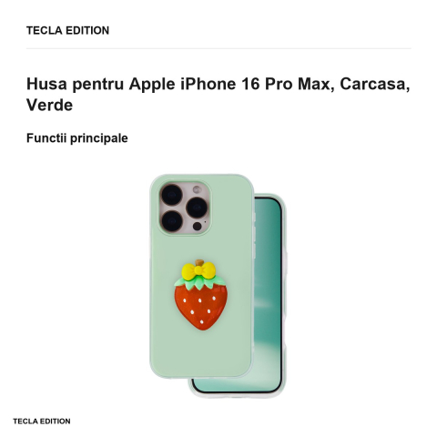 Husa Fruit 2in1 pentru Apple iPhone 16 Pro Max, Carcasa, Verde [1]