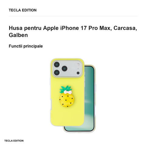 Husa Fruit 2in1 pentru Apple iPhone 17 Pro Max, Carcasa, Galben [1]