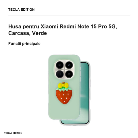 Husa Fruit 2in1 pentru Xiaomi Redmi Note 15 Pro 5G, Carcasa, Verde [1]