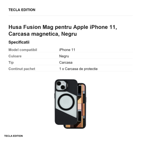 Husa Fusion Mag pentru Apple iPhone 11, Carcasa magnetica, Negru [2]