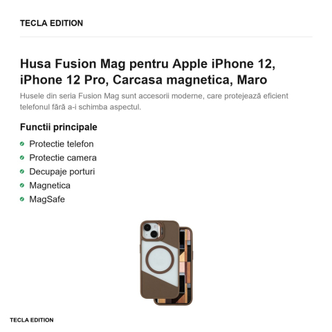 Husa Fusion Mag pentru Apple iPhone 12, iPhone 12 Pro, Carcasa magnetica, Maro [1]