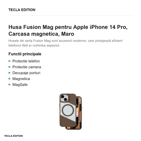 Husa Fusion Mag pentru Apple iPhone 14 Pro, Carcasa magnetica, Maro [1]