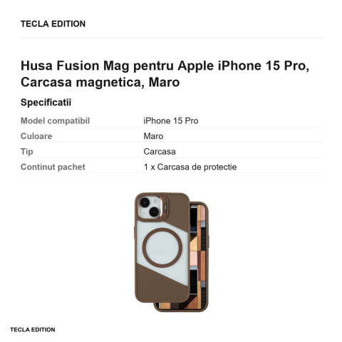 Husa Fusion Mag pentru Apple iPhone 15 Pro, Carcasa magnetica, Maro [2]