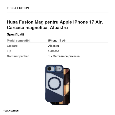 Husa Fusion Mag pentru Apple iPhone 17 Air, Carcasa magnetica, Albastru [2]