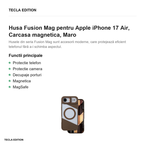 Husa Fusion Mag pentru Apple iPhone 17 Air, Carcasa magnetica, Maro [1]