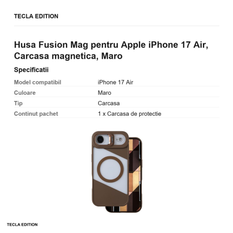 Husa Fusion Mag pentru Apple iPhone 17 Air, Carcasa magnetica, Maro [2]