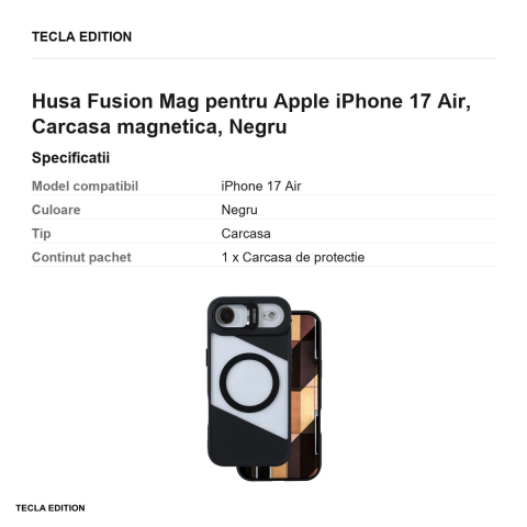 Husa Fusion Mag pentru Apple iPhone 17 Air, Carcasa magnetica, Negru [2]