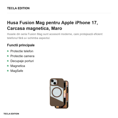 Husa Fusion Mag pentru Apple iPhone 17, Carcasa magnetica, Maro [1]