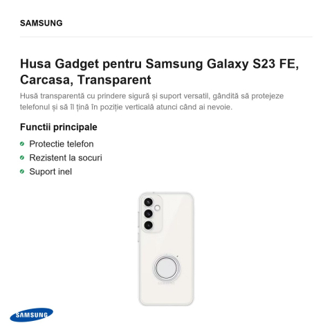 Husa Gadget pentru Samsung Galaxy S23 FE, Carcasa, Transparent [1]