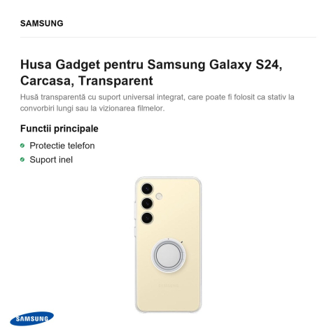 Husa Gadget pentru Samsung Galaxy S24, Carcasa, Transparent [1]