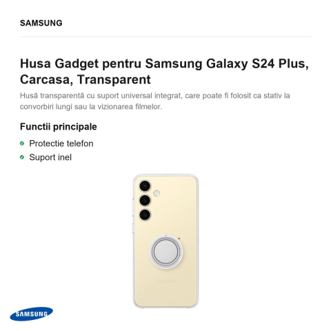 Husa Gadget pentru Samsung Galaxy S24 Plus, Carcasa, Transparent [1]