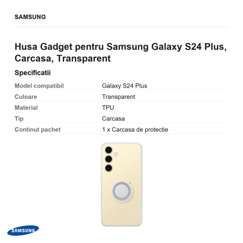 Husa Gadget pentru Samsung Galaxy S24 Plus, Carcasa, Transparent [2]