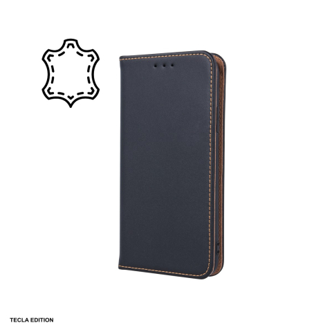 Huse telefoane - Husa Genuine Leather Smart Pro pentru Apple iPhone 17 Air, tip carte cu inchidere magnetica, Negru