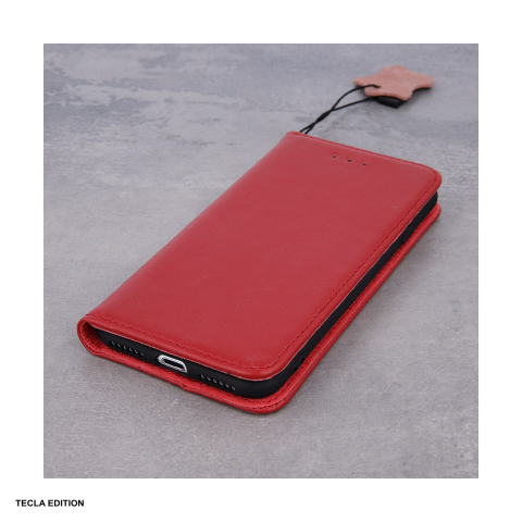 Husa Genuine Leather Smart Pro pentru Apple iPhone 17 Air, tip carte cu inchidere magnetica, Visiniu [4]