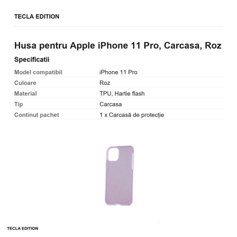 Husa Glitter 3in1 pentru Apple iPhone 11 Pro, Carcasa, Roz [2]