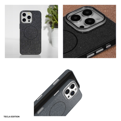 Husa Glitter Thin Mag pentru Apple iPhone 12, iPhone 12 Pro, Carcasa magnetica, Negru [3]