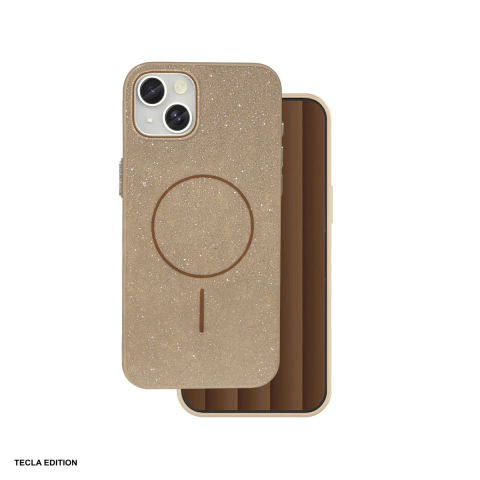 Huse si protectii smartphone - Husa Glitter Thin Mag pentru Apple iPhone 13, Carcasa magnetica, Maro