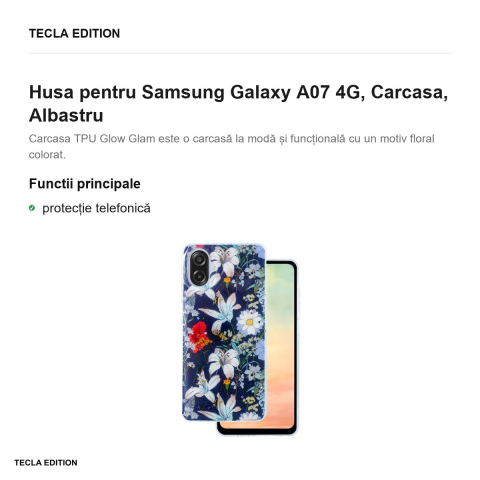 Husa Glow Glam pentru Samsung Galaxy A07 4G, Carcasa, Albastru [1]