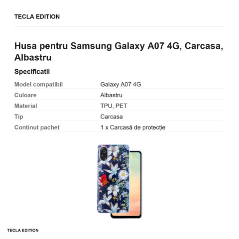 Husa Glow Glam pentru Samsung Galaxy A07 4G, Carcasa, Albastru [2]