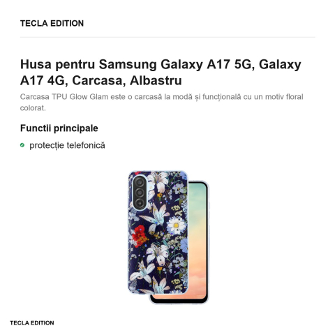 Husa Glow Glam pentru Samsung Galaxy A17 5G, Galaxy A17 4G, Carcasa, Albastru [1]